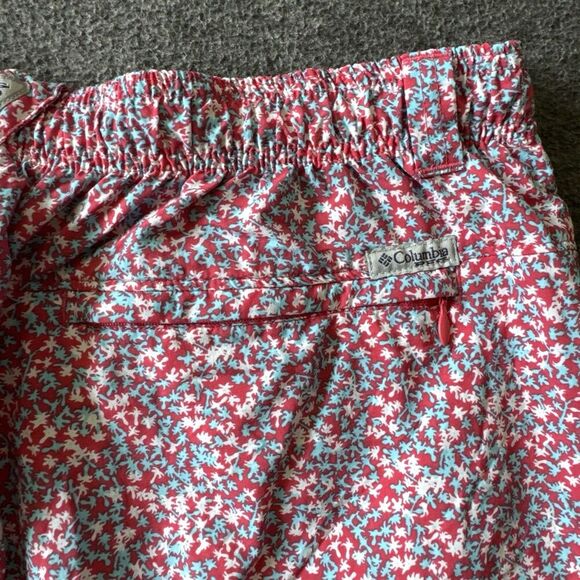 Columbia PFG Swim Trunks Mens XL Blue Red Floral Palm Board Shorts 5" Inseam - Picture 6 of 10